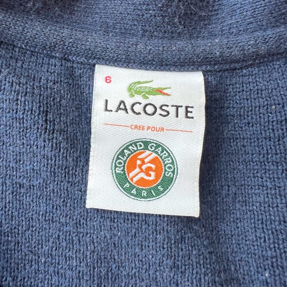 Lacoste “Roland Garros” Paris Collection Navy Blue Men's Cardigan Sweater-France - Picture 4 of 6